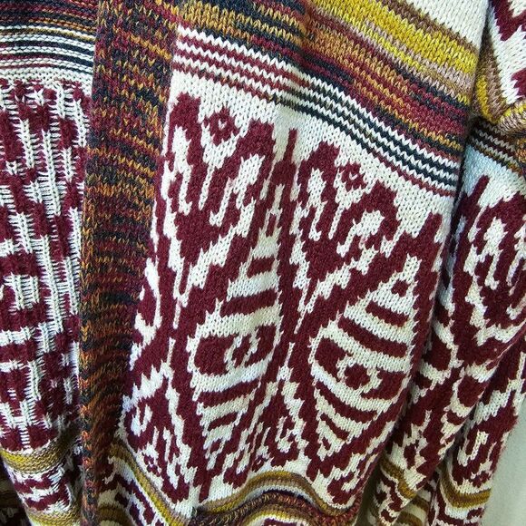 NWT Lucky Brand Aztec Boyfriend Open Cardigan Sweater Southwestern Size Medium - Picture 4 of 7